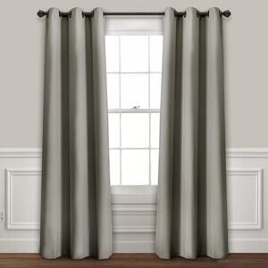 Lush Décor- Absolute Blackout Window Grommet Top Curtain Panels, Gray Set x2